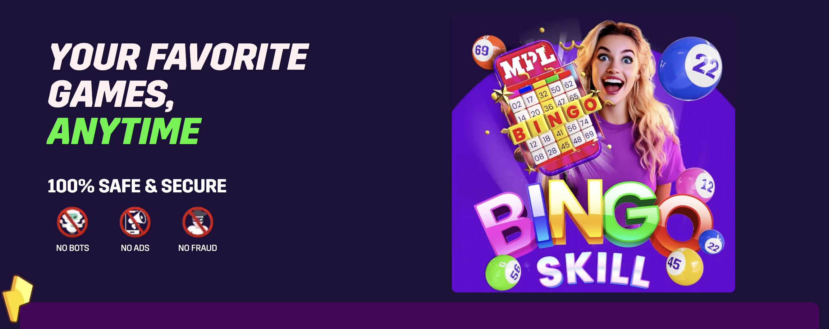 Purple gaming promotional hero banner